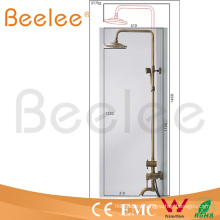 Luxury Wall Mount Antique Brass Rainfall Shower Set with 8-Inch Shower for The Bath